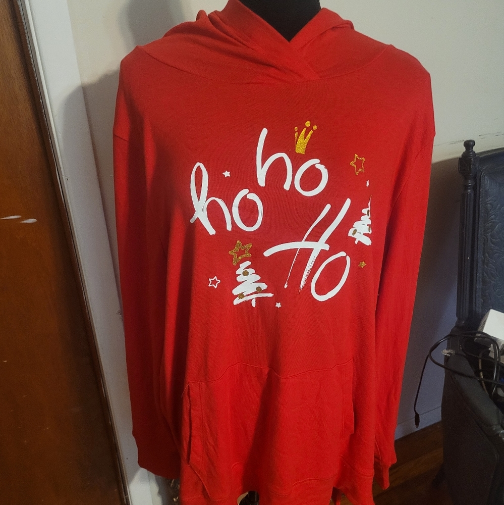 Holiday Time red Christmas hoodie. Sz XXL